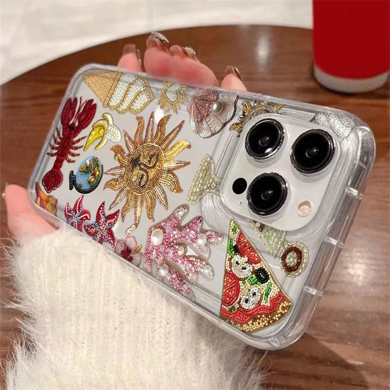 Funda de teléfono transparente con ojos florales marinos para IPhone 16 17 15 14 13 12 11 Pro Max XR XSMAX 7 8 Plus, funda trasera de TPU suave anticaída - imagen 5