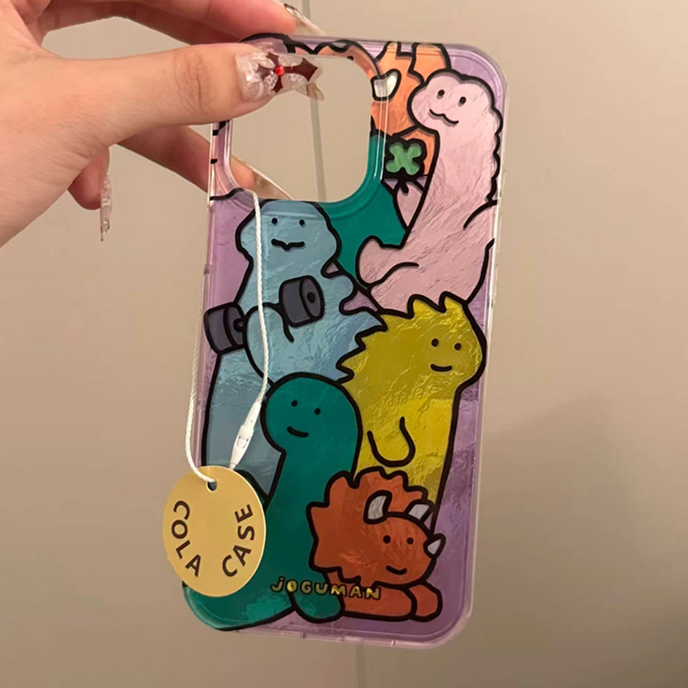 Para Samsung Galaxy S25 Edge S24 S23 S22 S21 S20 FE Plus Ultra dibujos animados dinosaurio colorido patrón parachoques TPU a prueba de golpes funda de teléfono - imagen 4