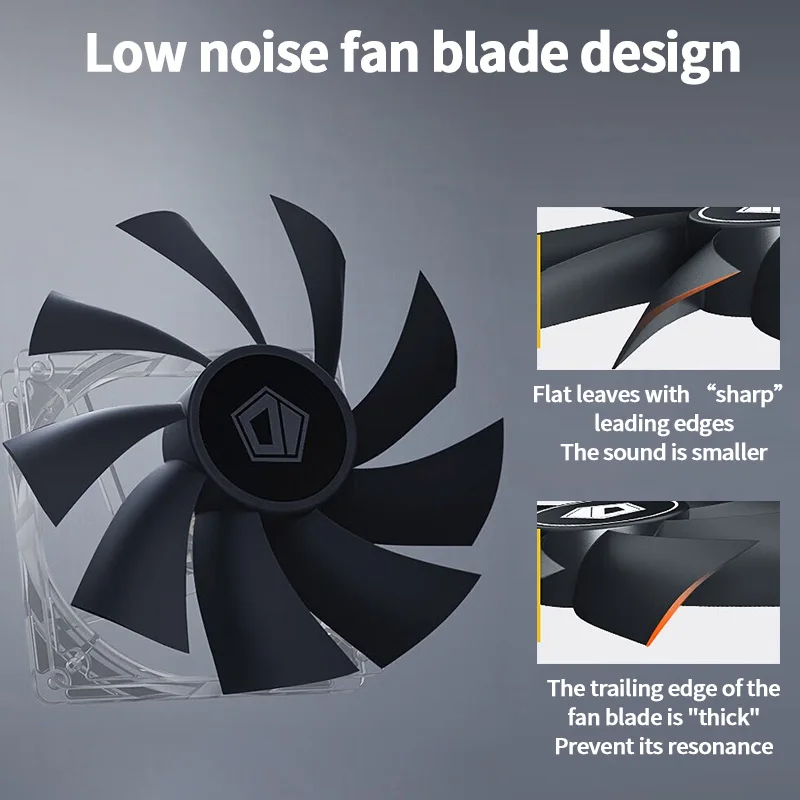 ID-COOLING XF-120-K Simplicidad Eficiencia PC Gamer Ventilador con cubierta de computadora 12V 4Pin PWM Ajuste de velocidad Ventilador de enfriamiento serializable - imagen 2