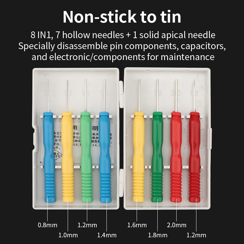 LUXIANZI agujas huecas herramienta para desoldar soldadura accesorios de asistencia de soldadura aguja de núcleo hueco de estaño antiadherente de acero inoxidable - imagen 4