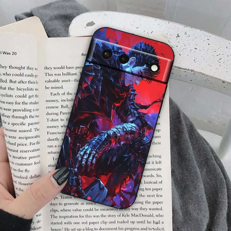 Funda de teléfono Anime b-bererk passion para Google Pixel 9a 9 8A 8 7 7A 6 6A Pro XL 2024 5G, funda de silicona TPU suave negra - imagen 5