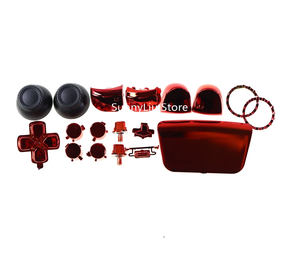 1 Juego completo de botones cromados para PS5 v1.0 BDM-010 palos de pulgar tapa de Joystick L1 R1 L2 R2 botón d-pad para controlador PS5 V1.0 - imagen 3