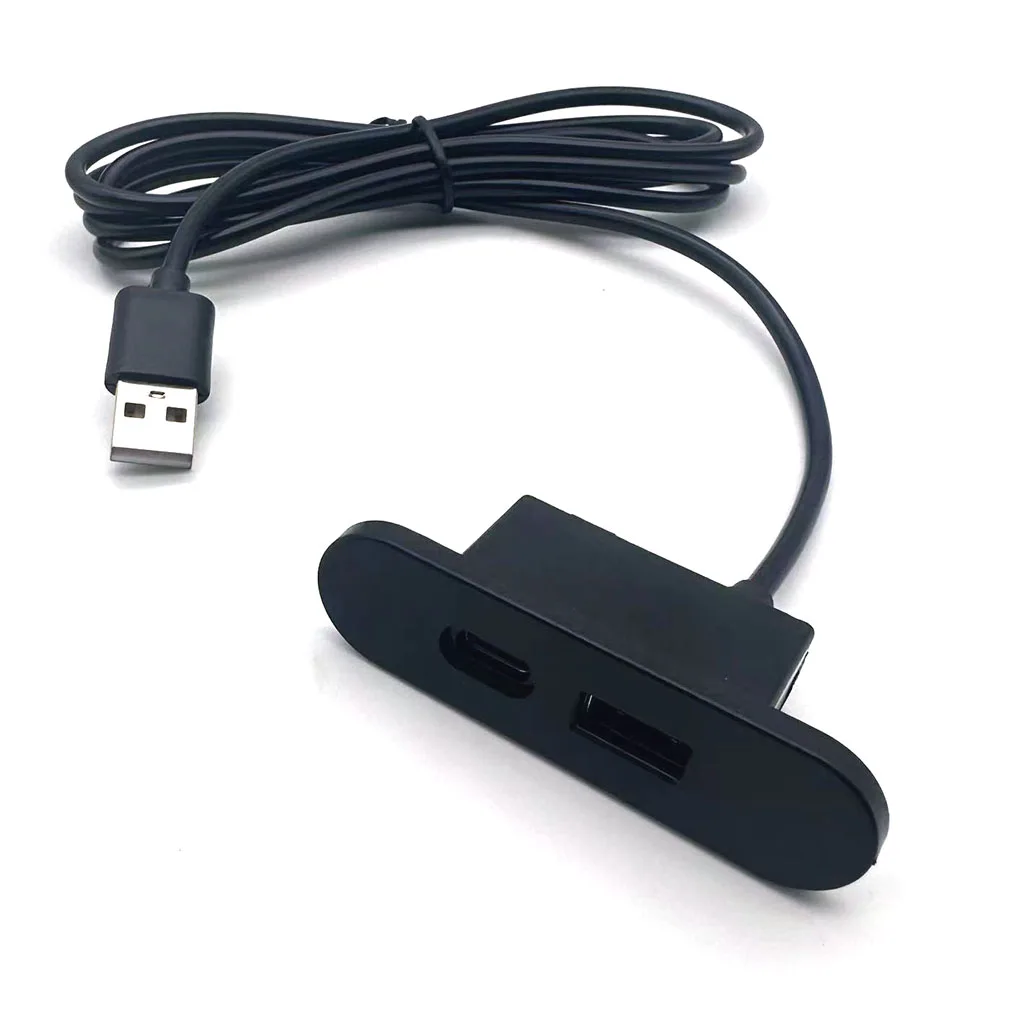Hub USB 2,0 de 2 puertos para ordenador portátil, PC, escritorio, convertidor USB integrado, orificio, montaje en escritorio, divisor USB 2,0 - imagen 2