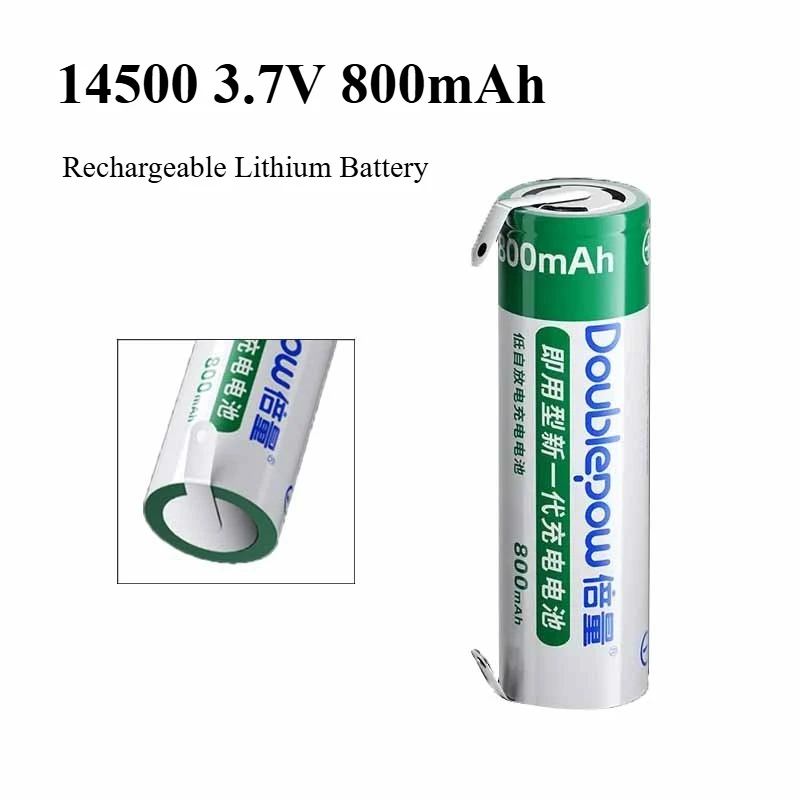 Batería de litio recargable AA 14500 3,7 V 800mAh con pestañas de soldadura para Philips Braun cepillo de dientes eléctrico afeitadora maquinilla de afeitar ratón de juguete