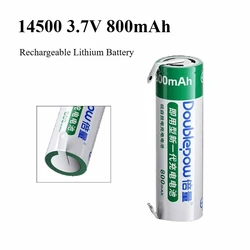 Batería Li-ion 14500 de 3,7 V y 800 mAh con pestañas de soldadura