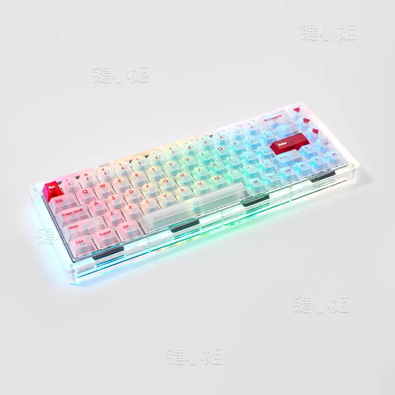 Teclas con tema de niebla blanca, 130 teclas, perfil de cereza, serigrafía, PC, transparente, personalizada, accesorios para teclado mecánico - imagen 5