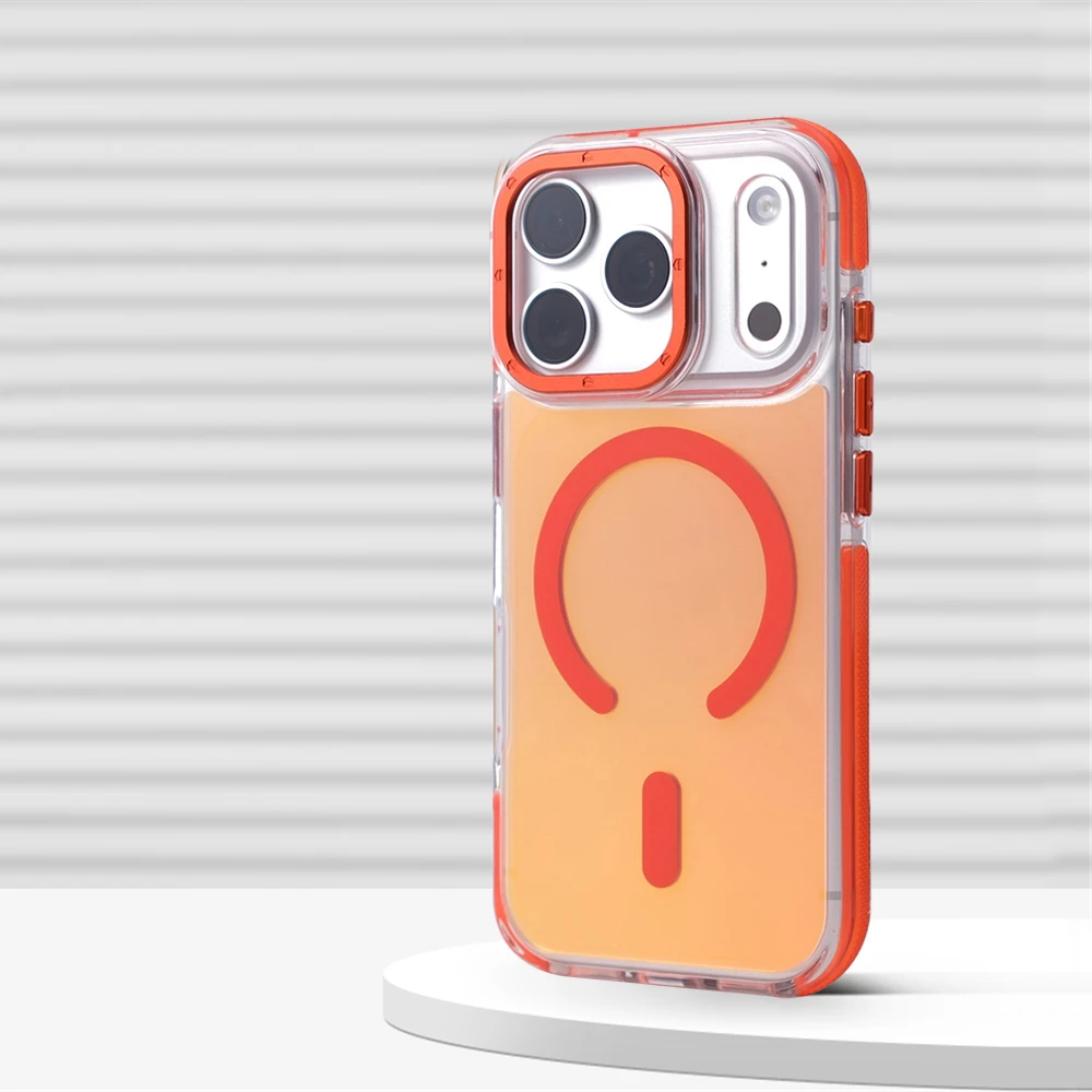 Funda magnética de lujo con gradiente láser mate a prueba de golpes para iPhone 17 Pro Max 16 15 14 Plus 13 12 para cubierta de carga inalámbrica Magsafe - imagen 2