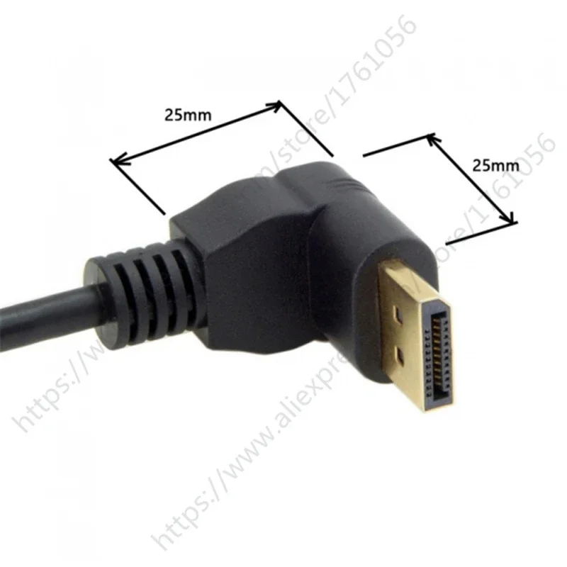 Cable de extensión en ángulo arriba y abajo de 90 grados macho a hembra con puerto de pantalla DisplayPort de 0,3 M - imagen 4