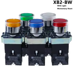 Interruptor de Botón Momentáneo LED – Colores Verde/Rojo/Azul/Amarillo