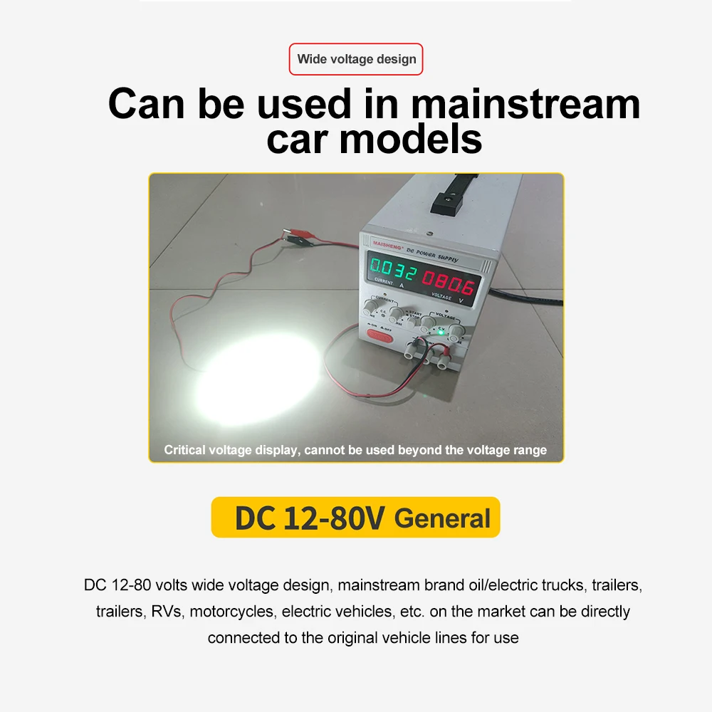 Luz estroboscópica de advertencia lateral para coche y camión, barra de luz intermitente para rejilla, lámpara de baliza, luz de tráfico blanca y amarilla ámbar, 12V-80V, 12 Led - imagen 5