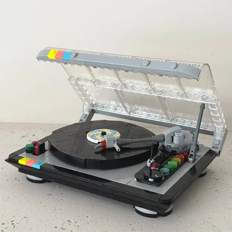 MOC clásico Festival Retro tocadiscos modelo de bloques de construcción reproductor de música ensamblar ladrillos juguete para regalo de cumpleaños para chico adulto - imagen 4
