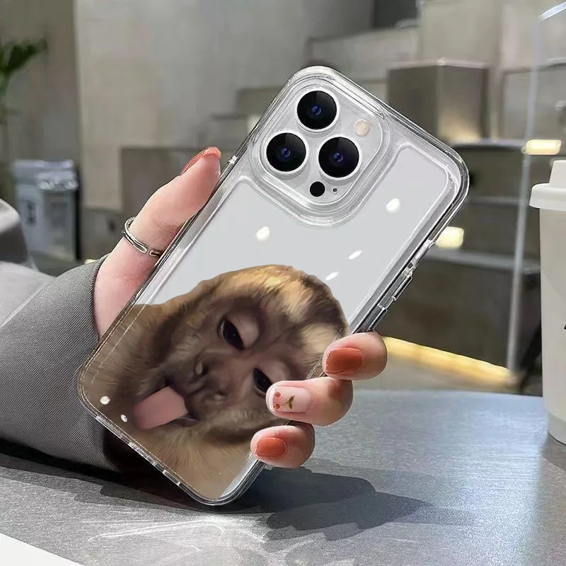 Funda de teléfono transparente suave con gráfico de mono para Samsung Galaxy A16 A15 A35 A36 A56 A54 A53 A55 S25 S24 Ultra S23 S22 Plus S21 FE - imagen 3