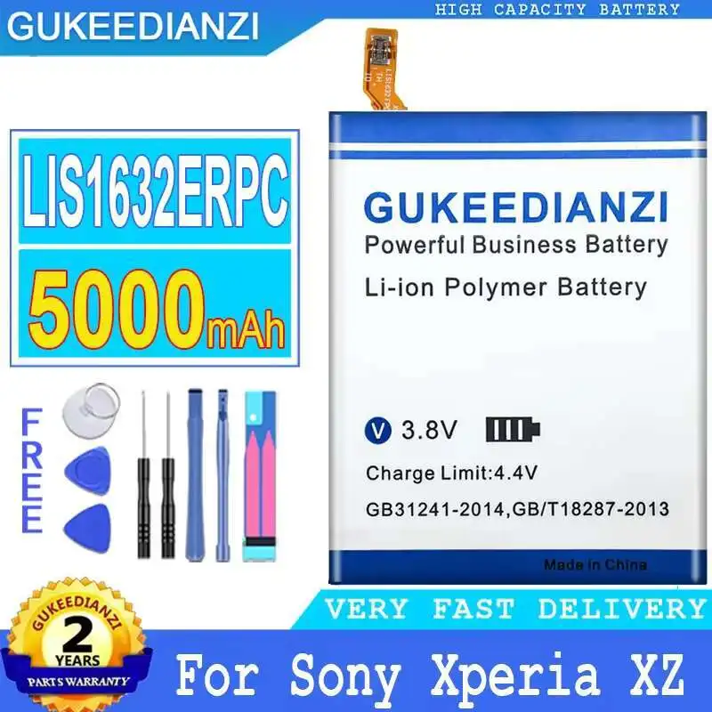Para Sony Xperia XZ Xzs F8331 F8332 carga rápida 5000mAh LIS1632ERPC batería de teléfono móvil reemplazo confiable