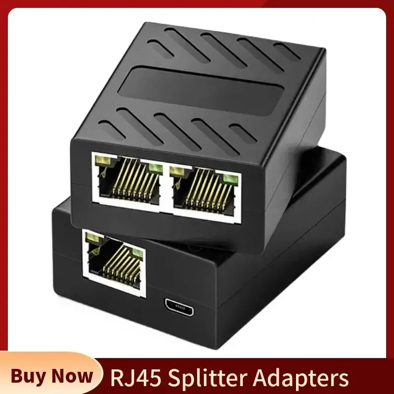Adaptador de conector RJ45, divisor de 1 a 2 vías, extensor de enchufe Modular, acoplador de Internet RJ 45, Cable Ethernet para ordenador portátil - imagen 2
