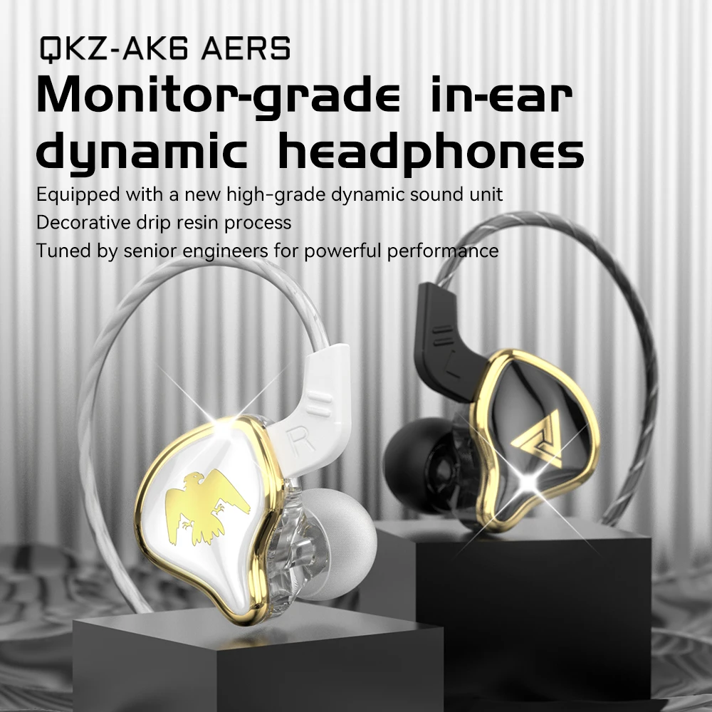 Auriculares originales QKZ AK6 ARES/DMX/AKX, auriculares internos de graves pesados HIFI con cable y micrófono, cancelación de ruido, juego deportivo y música - imagen 3