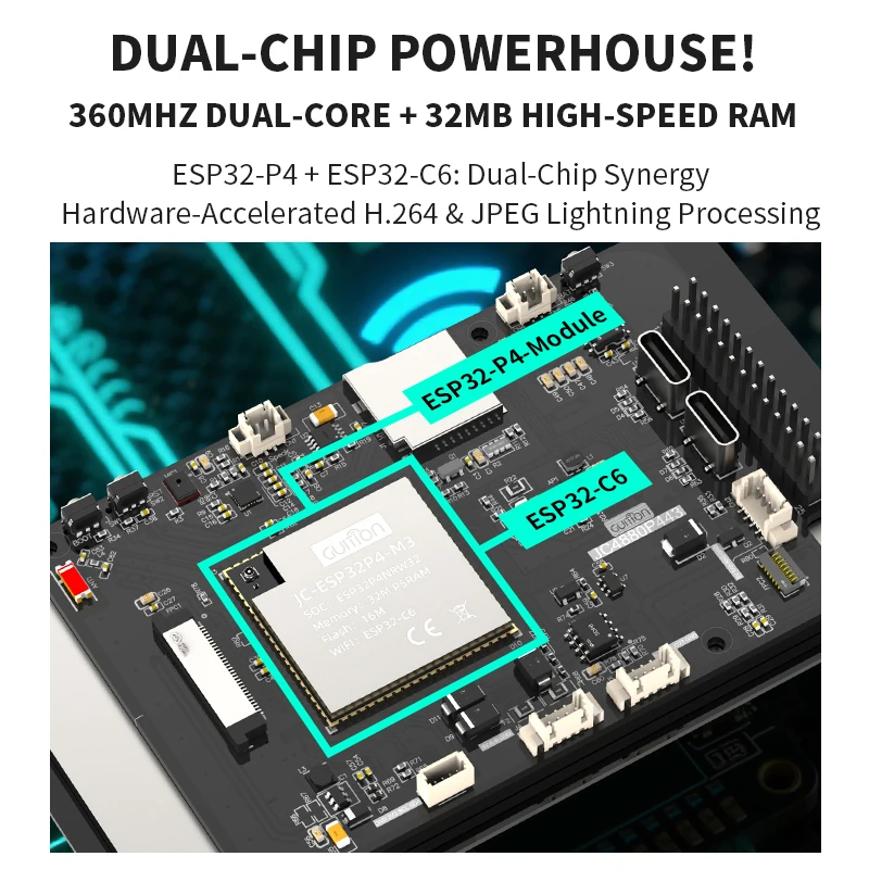 Placa de desarrollo todo en uno ESP32P4/C6: pantalla táctil, cámara y carcasa IPS 480 × 800 de 4,3 pulgadas - imagen 4