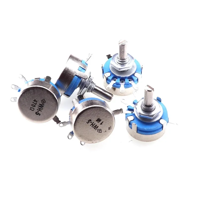 Potenciómetro de película de carbono WH5-1A potenciómetro de giro único de resistencia ajustable 470R 1K 10K 2K 47K 100K 220K 470K 1M - imagen 3