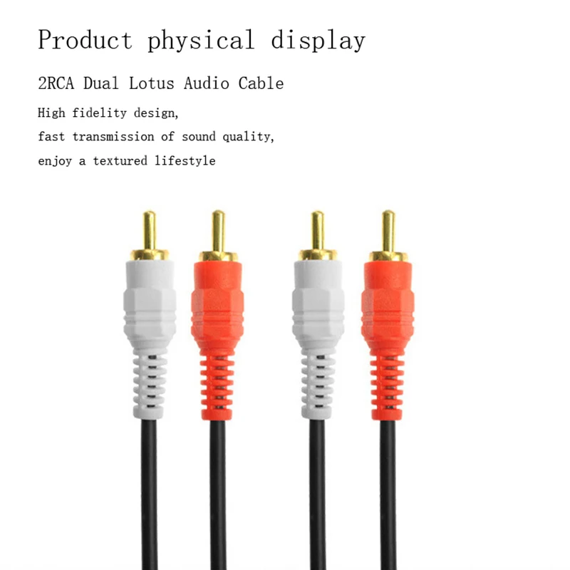 Cable de Audio RCA, Cable conector macho a macho, Cable de extensión de Audio estéreo Dual AV para DVD, TV, CD, amplificador de sonido - imagen 5