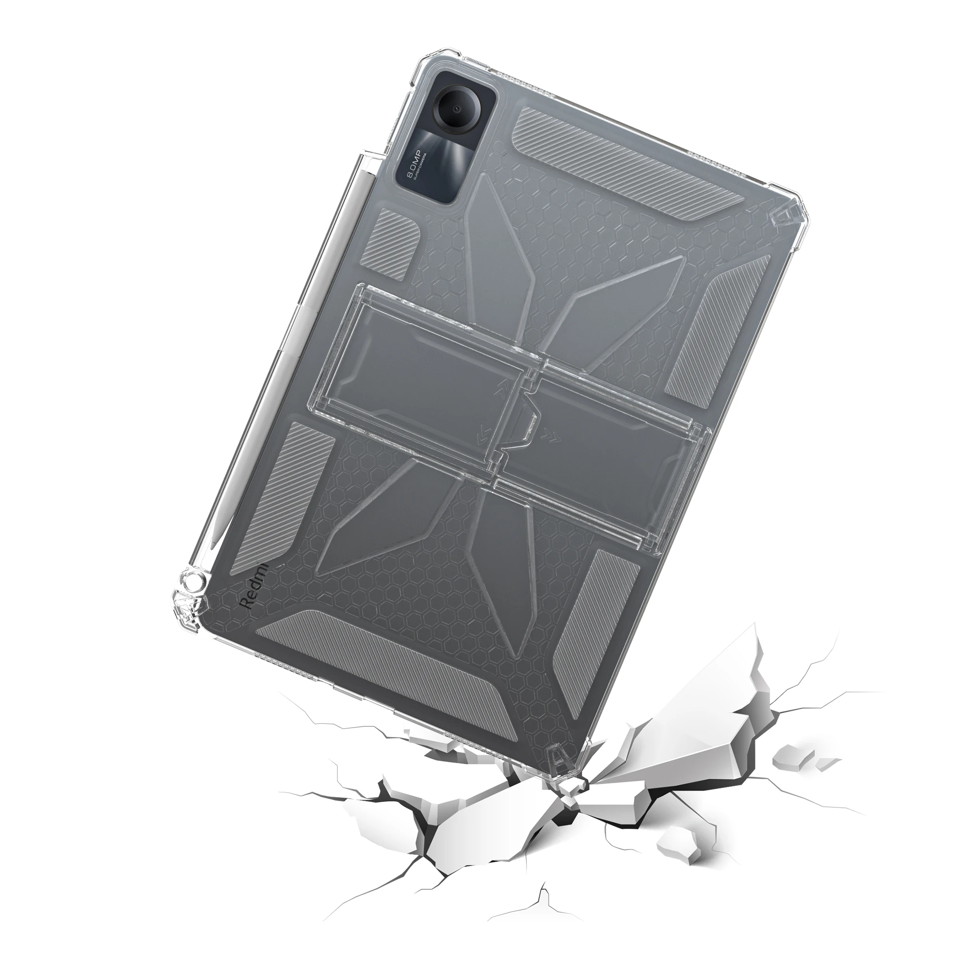 Para Redmi Pad SE 11 "2023 Funda con soporte transparente suave silicona TPU protección a prueba de golpes Capa Fundas Shell con ranura para bolígrafo - imagen 5