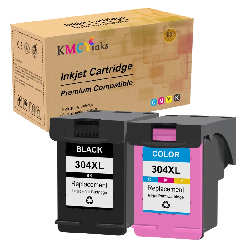 KMCYinks 304 XL 304XL cartucho de tinta de inyección de tinta de Color negro Premium para HP304 Compatible con HP DeskJet 3720 3730 2630 3722 3723 3732