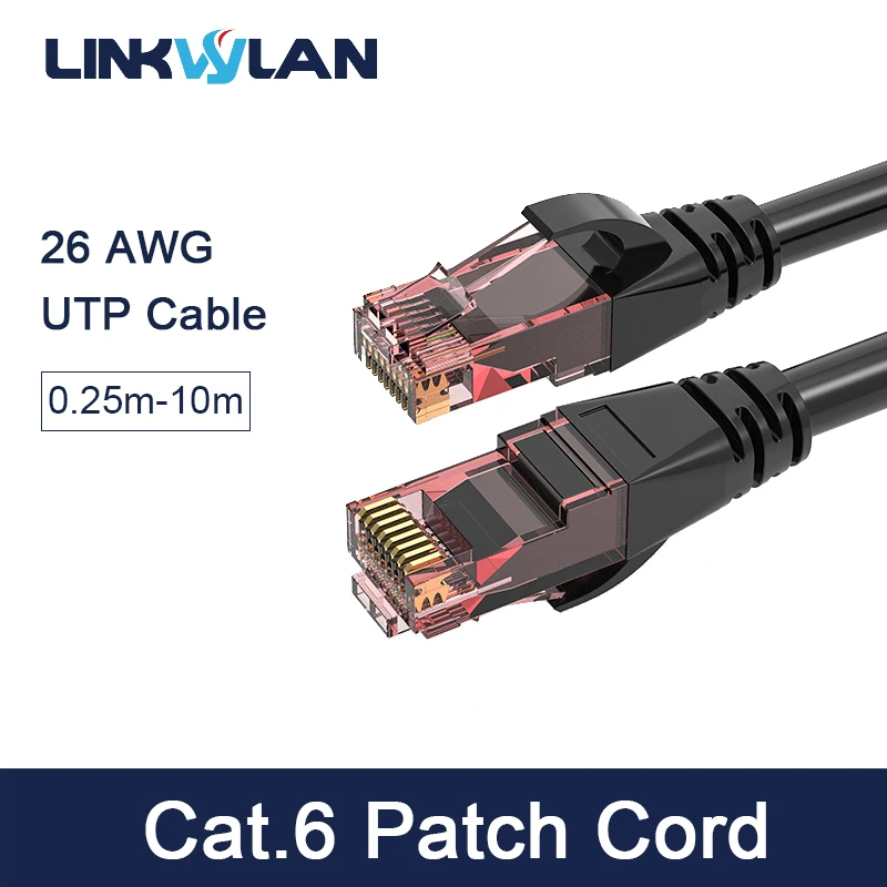 Linkwylan-Cable Ethernet Cat 6 UTP RJ45, Cable de conexión de 4 pares trenzados, Cable de red Lan de Internet para enrutador de ordenador portátil - imagen 2