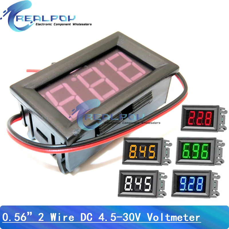 0,56 Mini LED voltímetro Digital Detector DC 4,5-30V 12V 24V Monitor de capacidad de voltaje voltios Panel probador medidor para motocicleta coche