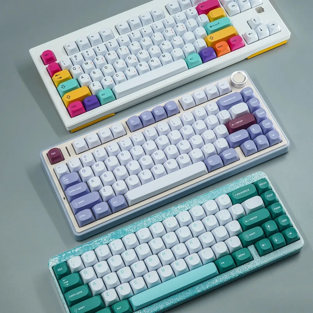 Teclas de perfil MA, teclas PBT para interruptor MX, teclas de teclado mecánico, teclas de sublimación de tinte verde púrpura - imagen 2