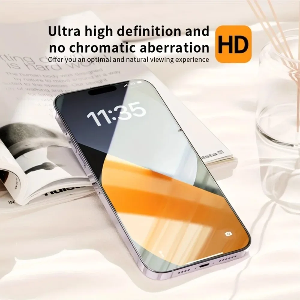 Vidrio templado de cubierta completa 6 en 1 para iPhone 17 16 15 14 Pro Max 16e Glass de lente de cámara de aire para iPhone 13 12 11 Pro 14 15 16 Plus - imagen 5