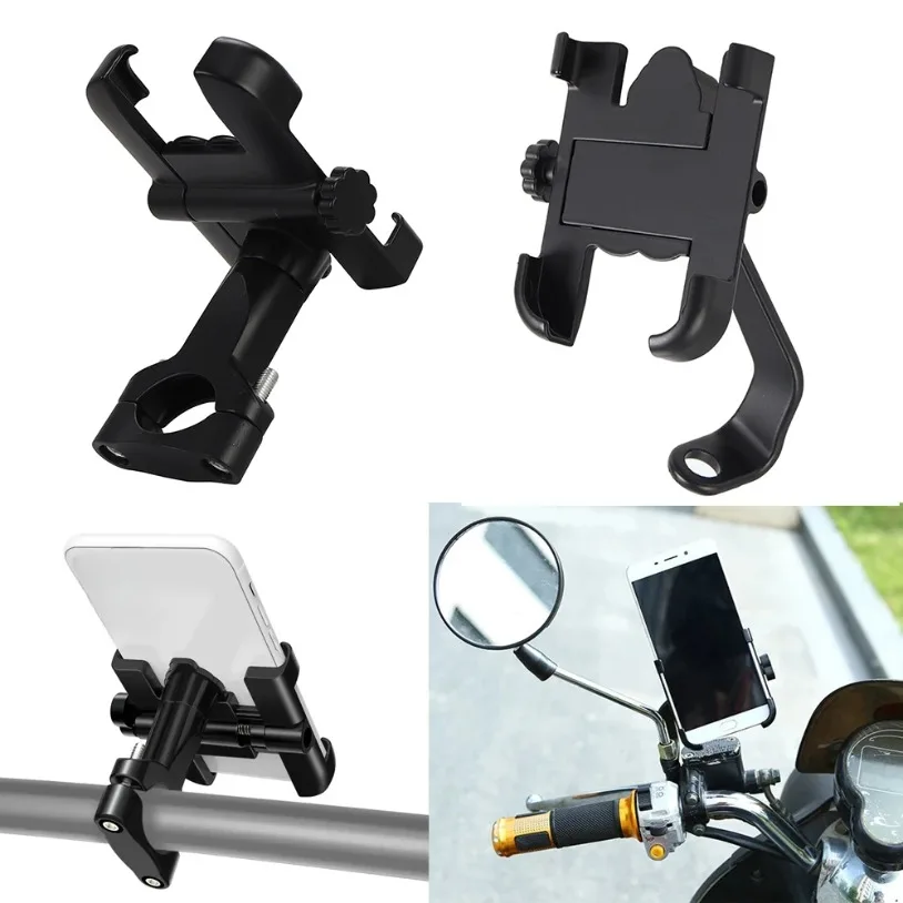 Soporte para teléfono móvil de motocicleta para iPhone Xiaomi Huawei espejo retrovisor soporte para manillar bicicleta ciclismo soporte para teléfono móvil