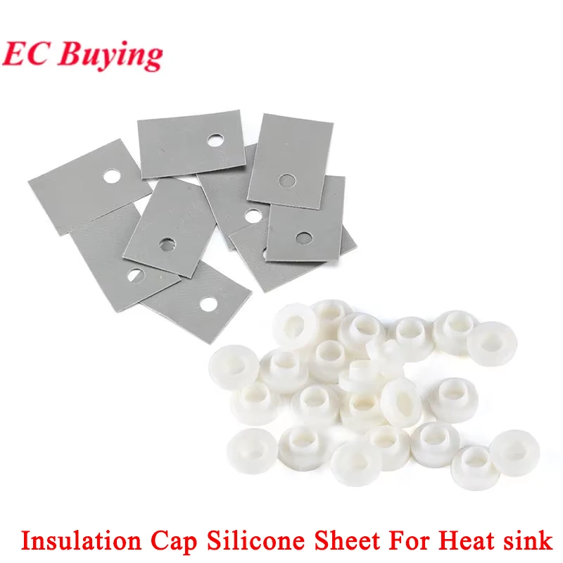 500 uds/50 Uds TO-220 almohadilla de silicona aislada tira disipador de calor cuña a 220 Transistor arandela de aislamiento de plástico para disipador de calor