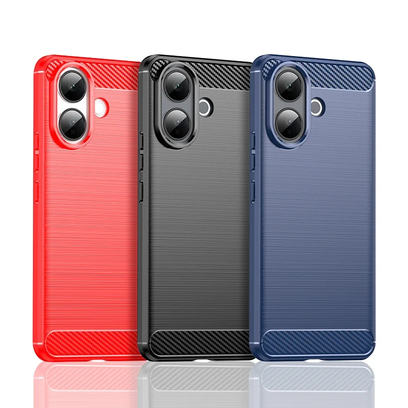 Para Vivo V60 Lite funda Vivo V60 Lite Capas armadura a prueba de golpes teléfono parachoques trasero suave TPU fibra de carbono Fundas Vivo V60 Lite