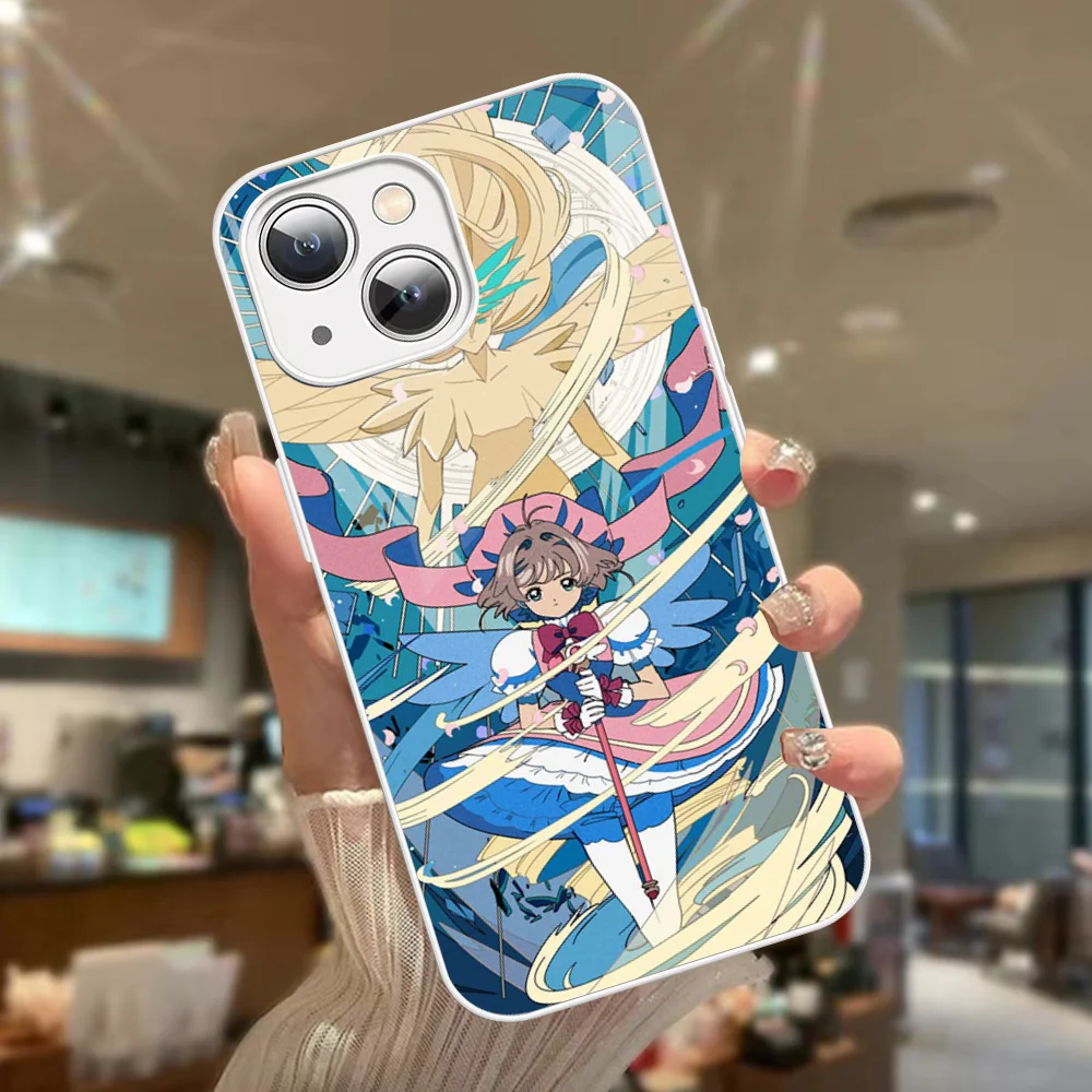 Funda de teléfono Card Captor de vidrio templado para Iphone 14 13 12 11 Pro Mini XS MAX 14Plus X XS XR Fundas - imagen 5
