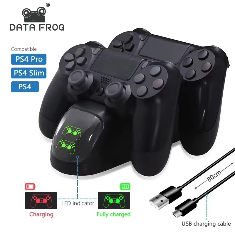 Cargador controlador de estación de carga DATA FROG PS4 para estación de acoplamiento Dual USB inalámbrica PS4 para PS4