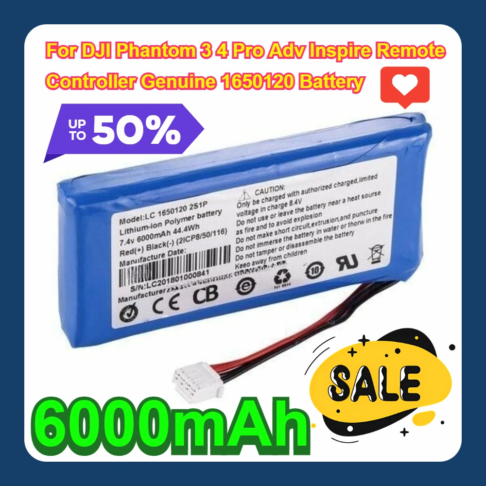 6000mAh para DJI Phantom 3 4 Pro Adv Inspire control remoto batería genuina 1650120