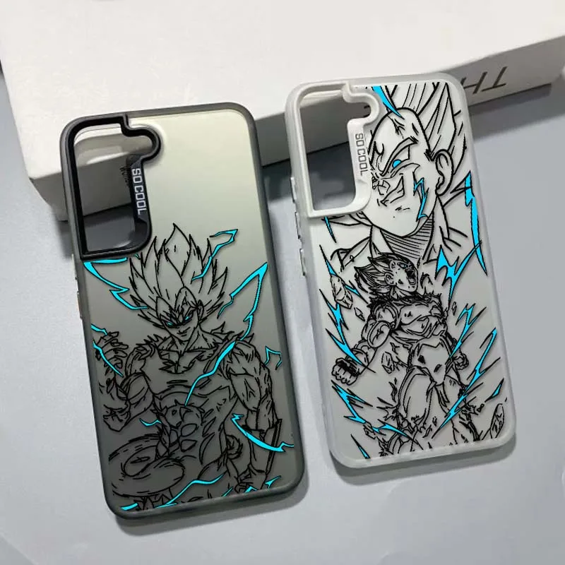 D-Dragon Ball Vegeta Cool Anime funda para Samsung Galaxy S25 S24 S23 S22 S21 Ultra Plus funda de teléfono plateada colorida