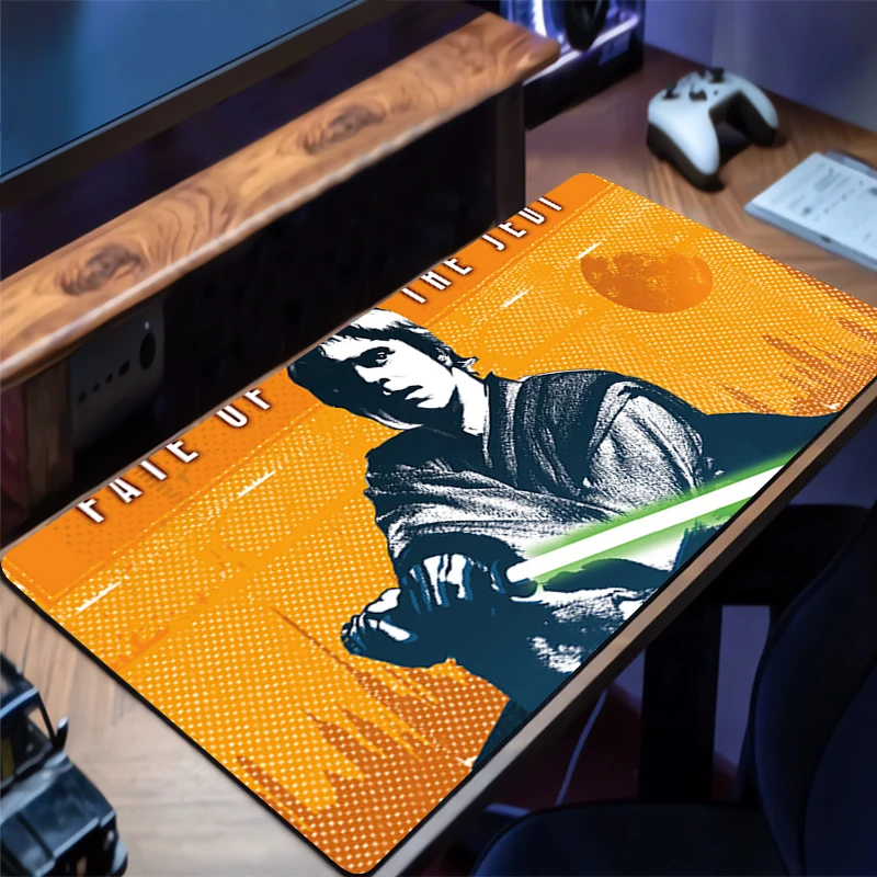Alfombrilla de ratón para juegos, alfombrilla de escritorio de goma, s-star w-wars Luke Skywalker, antideslizante, PC, portátil, Gamer, accesorios de escritorio, alfombrilla para teclado