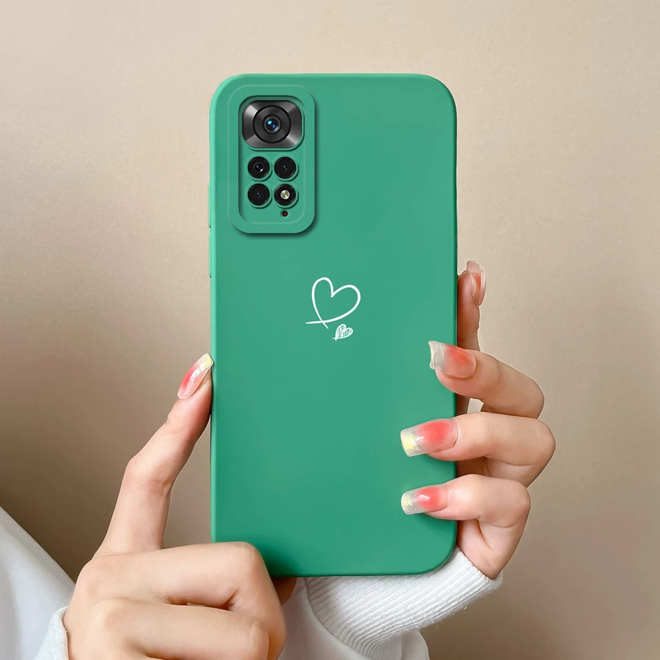 Para Redmi Note 11S 4G 5G Funda de teléfono amor corazón silicona líquida protección de cámara contraportada para Xiaomi Redmi Note11S 11 S Funda - imagen 4