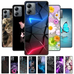 Para Motorola Moto G14 funda trasera de silicona TPU suave para Moto G14 fundas de teléfono MotoG14 G 14 funda protectora de moda negra