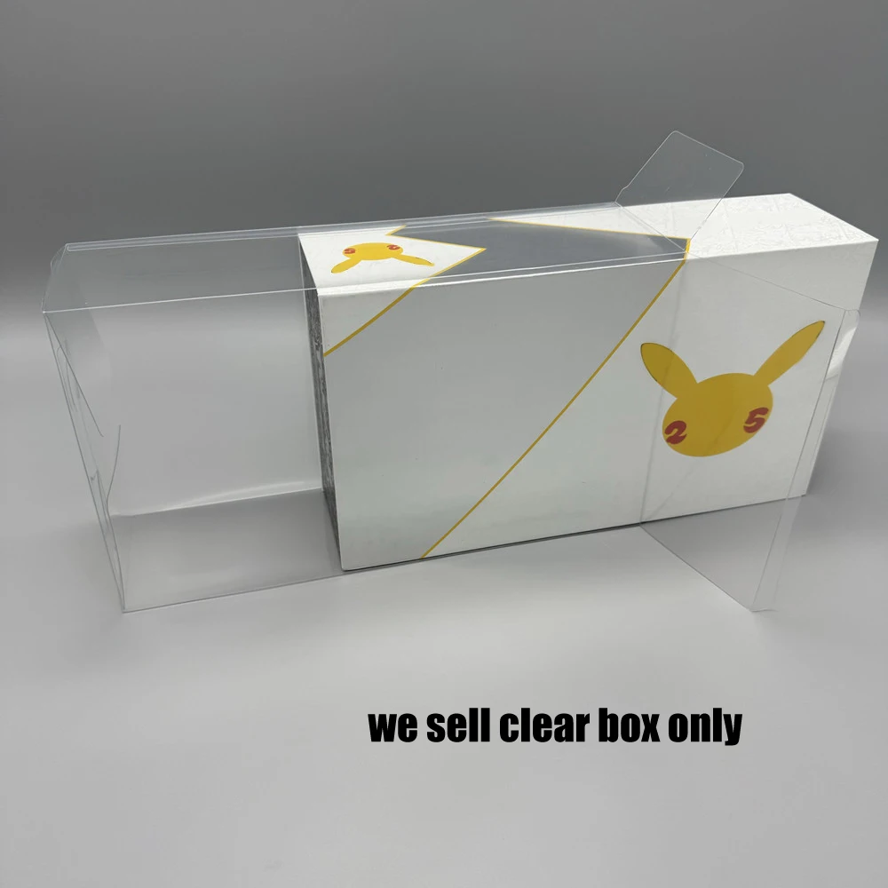 Caja de presentación transparente de PET para celebraciones PTCG Colección ultrapremium Caja de protección versión estadounidense de 25 años