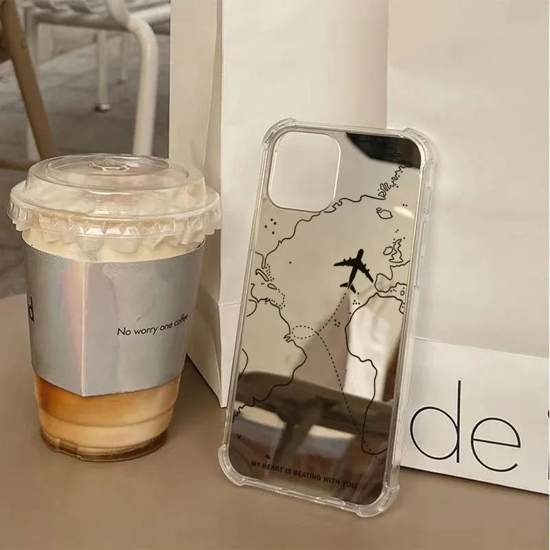 Funda con espejo dirigible de ruta de avión inspirada en viajes para Samsung Galaxy S25 S24 S23 S22 Ultra Plus FE A06 A14 A23 A36 A52 A55 - imagen 3