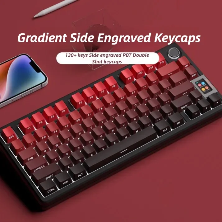 Teclas personalizadas degradadas PBT, teclas de doble disparo para interruptor MX, Teclado mecánico para juegos, teclas de grabado lateral de perfil OEM DIY - imagen 3