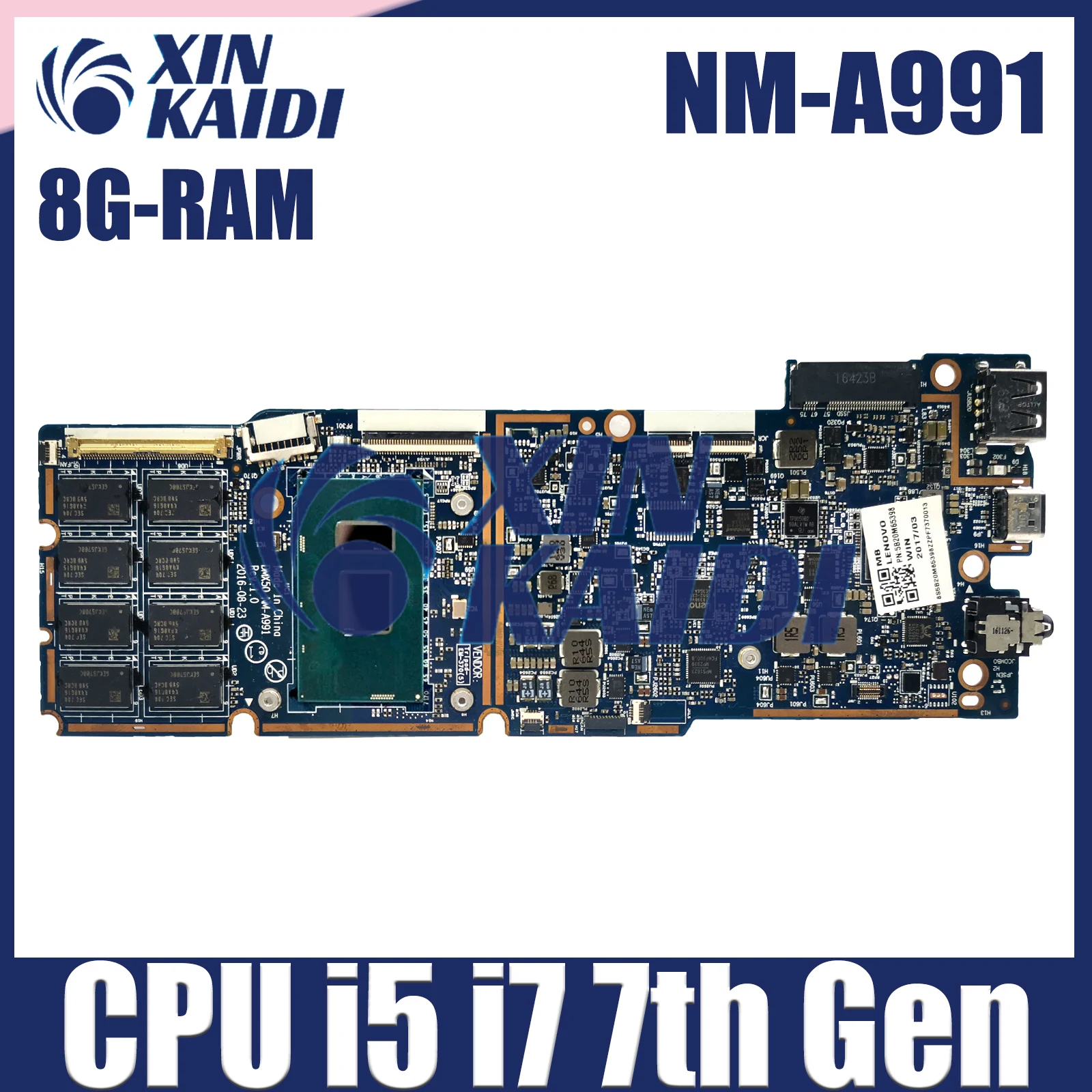 Para Lenovo ideapad Miix 720-12IKB Tablet placa base NM-A991 con CPU i3 i5 i7 RAM 4GB 8GB 16GB 100% Ideapad probado