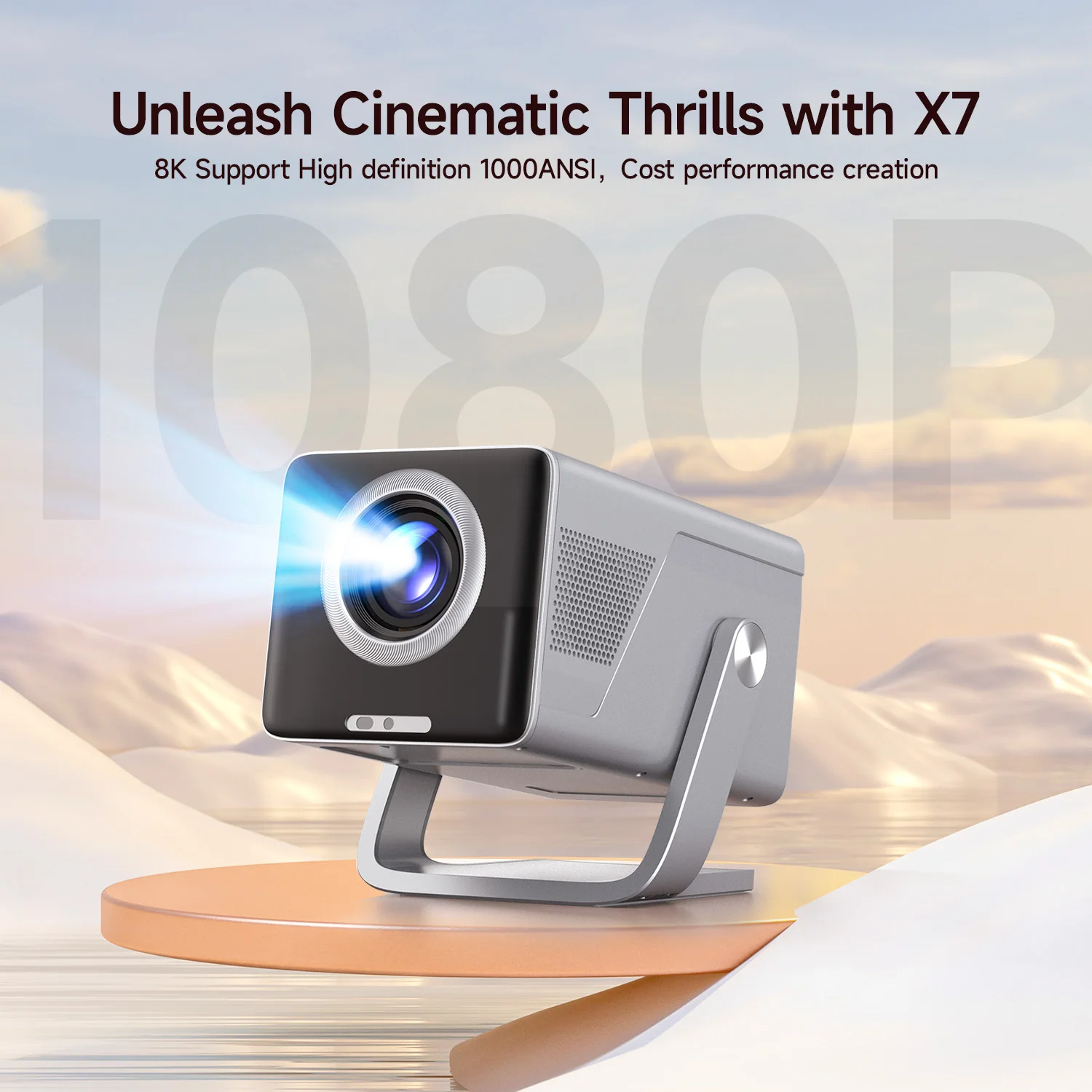 Proyector Magcubic 8K compatible con HD 1080P 1000ANSI X7 con altavoz de 5W Android 14 WiFi6 BT5.4 proyector de cine en casa de vídeo para exteriores - imagen 5