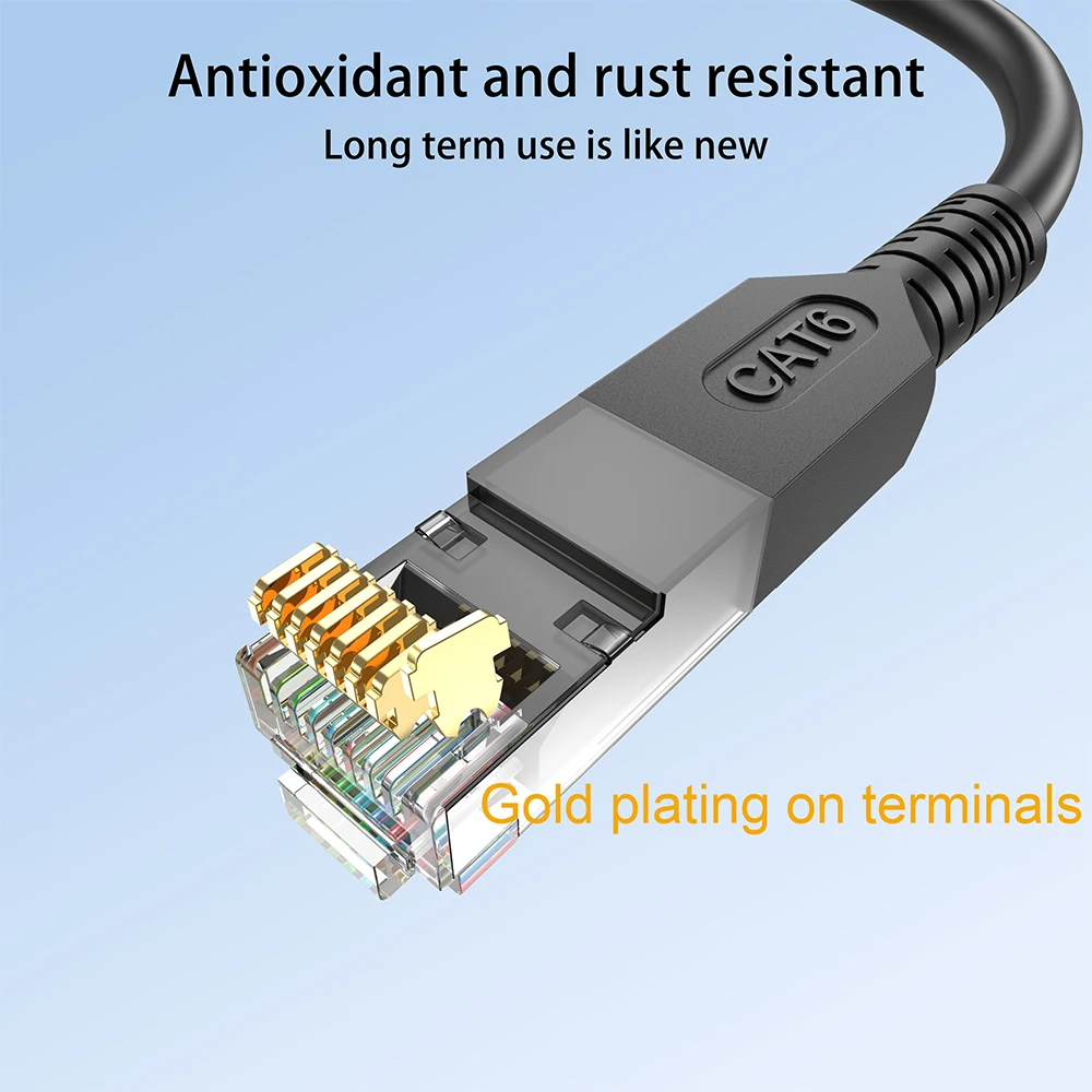 Cable Ethernet CAT 6, Cable plano Cat6 Lan Gigabit 1000mbps UTP RJ45, Cable de conexión de red de 1m-30m para enrutador de módem divisor de interruptor - imagen 5