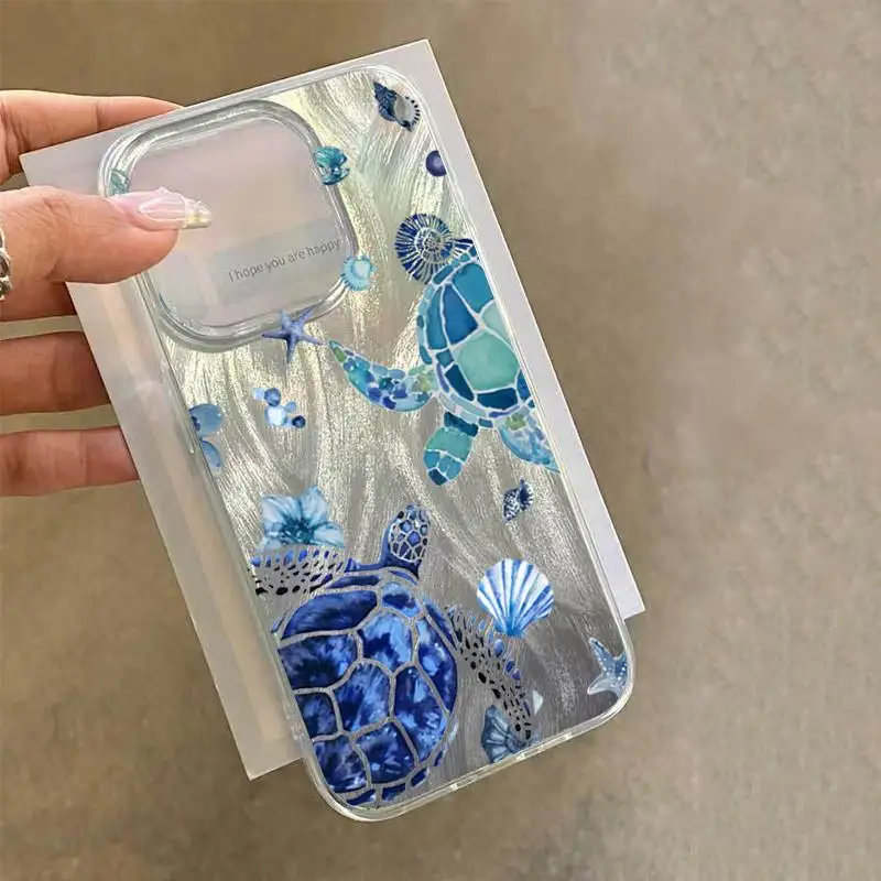 Funda de tortuga marina para iPhone 12 13 Mini 11 14 15 16 Pro Max SE XR 7 8 Plus, carcasa protectora de pantalla a prueba de golpes - imagen 5