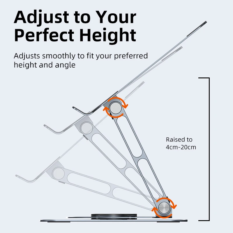 CABLETIME 360 °   Soporte de aluminio para ordenador portátil con rotación para Macbook Air Pro, soporte de escritorio Vertical plegable para tableta, ipad, Dell, Lenovo - imagen 5