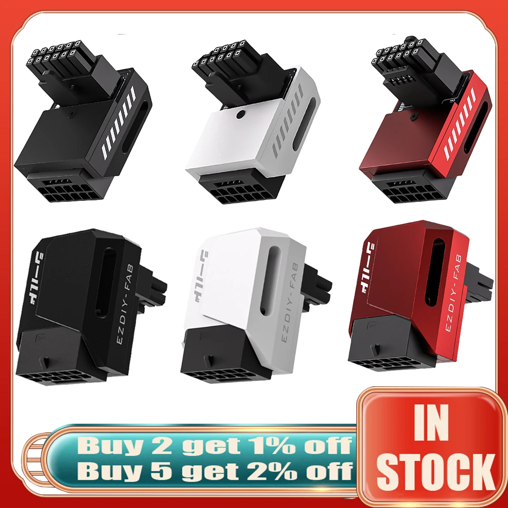 Adaptador de corriente de conector de giro en ángulo de 90 grados, 12V, 16 Pines, 12VHPWR GPU, conector macho a hembra para GPU de tarjeta gráfica de escritorio