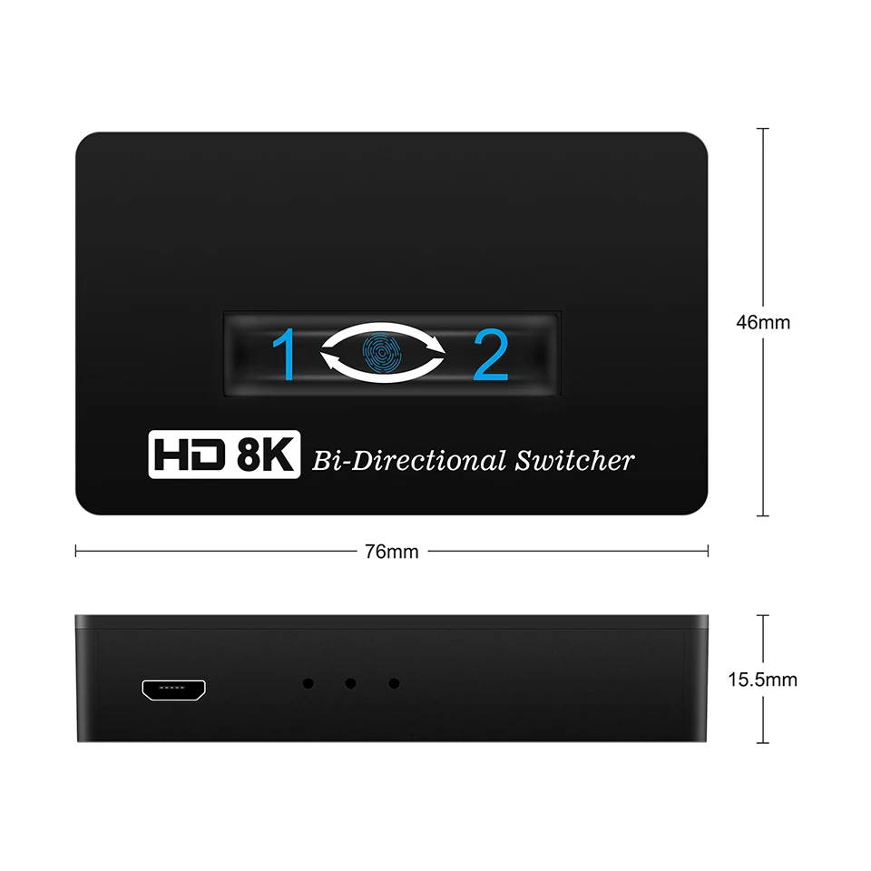 Conmutador HD 8K, 2 puertos bidireccionales, compatible con HDMI, divisor HD 3D HDR Ultra para PS4, Xbox, adaptador de conmutador HDTV - imagen 4