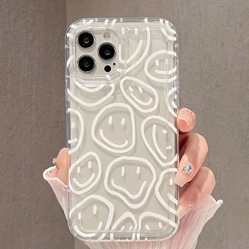 Funda de teléfono con Airbag de flor blanca para iPhone 15 11 14 13 12 Pro Max Mini 7 8 Plus SE 2022 XR X XS Max cubierta a prueba de golpes