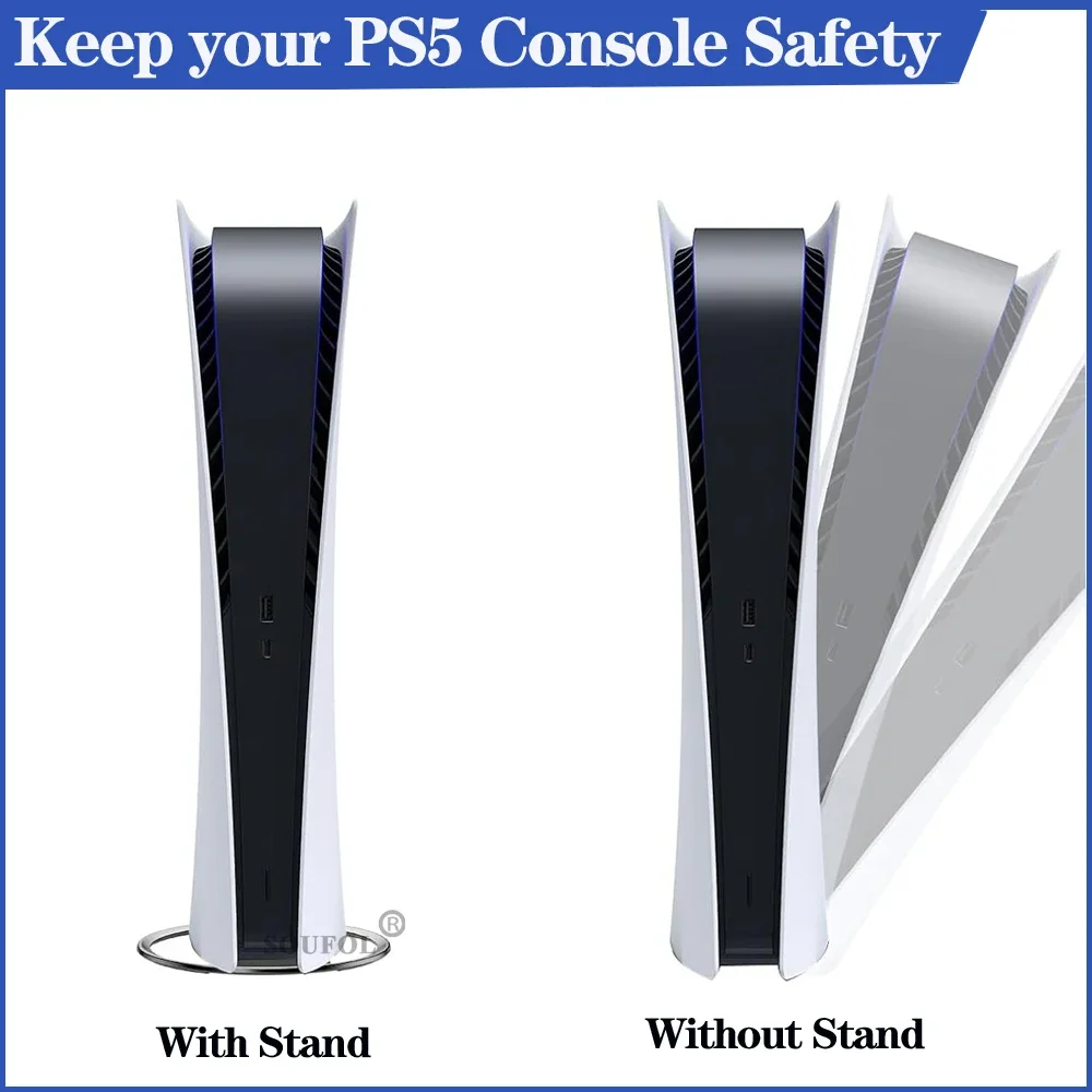 Soporte Vertical de Metal portátil de 4 colores para PS5 Pro y PS5 Slim y PS5 versión de disco Digital soporte de Base antideslizante para consola PS5 - imagen 2